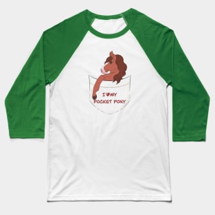 Pocket Pony (Sorrel/Chestnut Version) Baseball T-Shirt